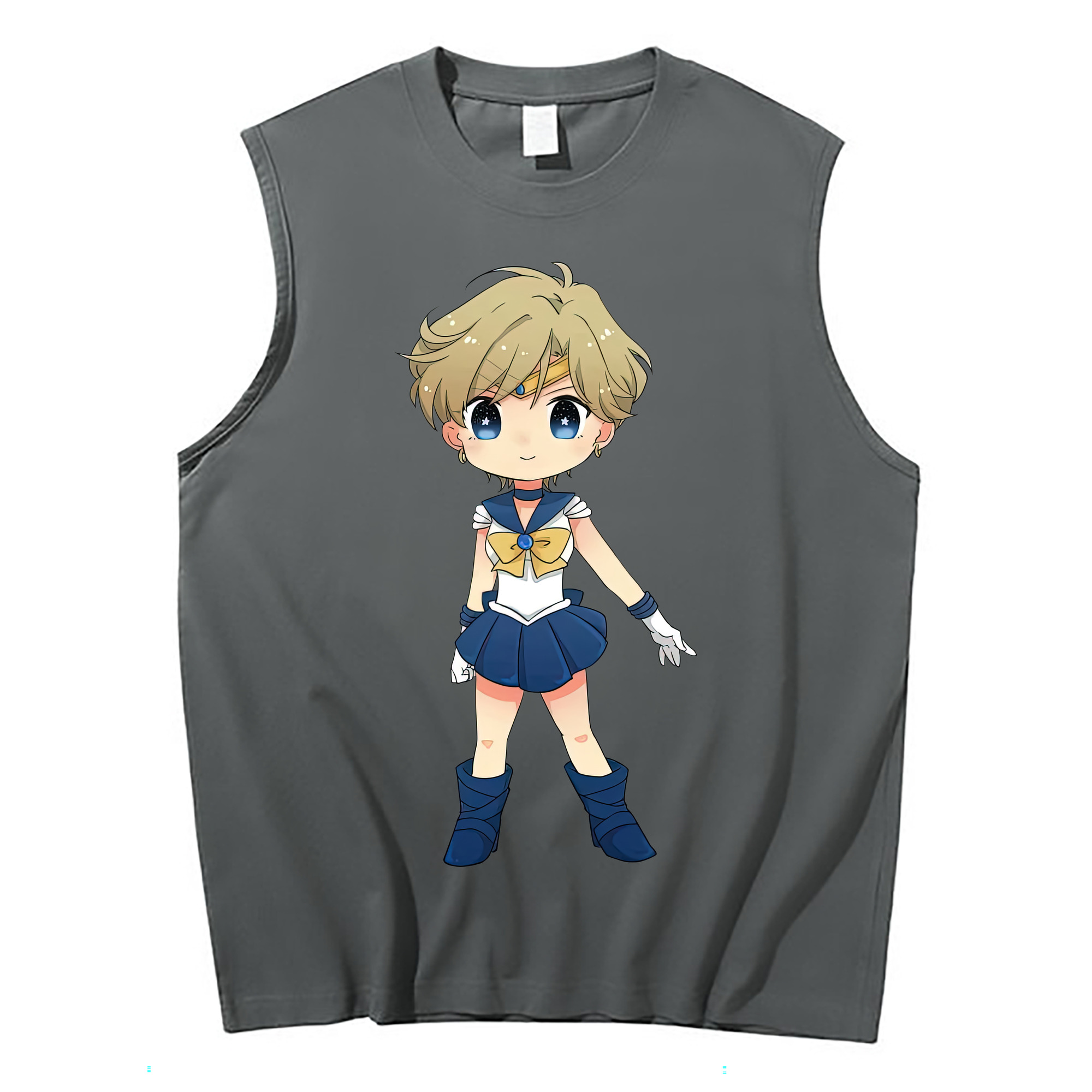 （画像用） 美少女戦士セーラームーン 天王はるか Sailor Moon Tenoh Haruka コットン100％タンクトップ（フロントプリント）